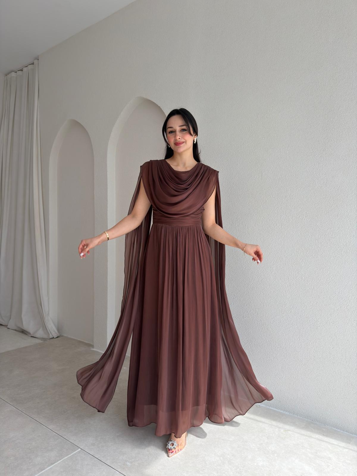 ZUZANNA Maxi Elbise 9069 - Acı Kahve